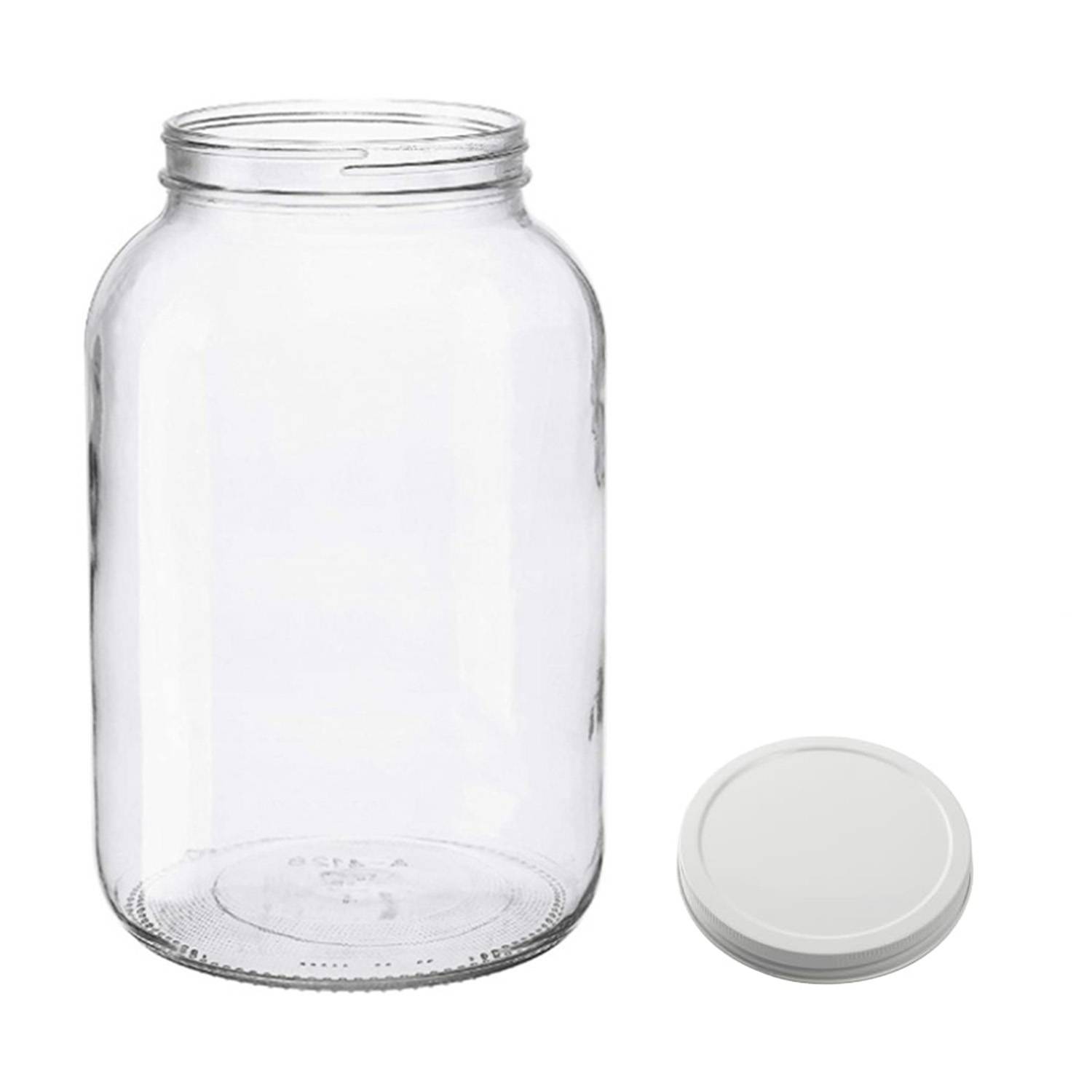 1 Gallon Plastic Lid Glass Mason Jar 2