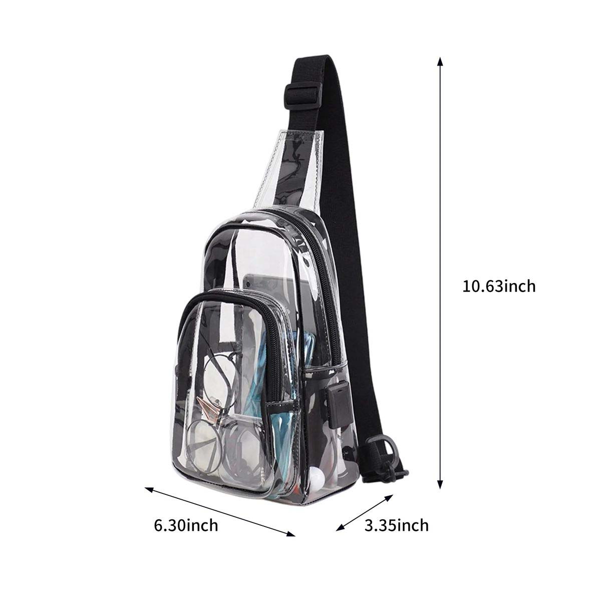 Versatile Transparent Shoulder Bag with Storage 6