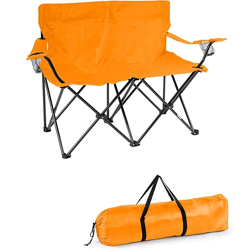 45"H Loveseat Style Double Camp Chair With Steel Frame 6