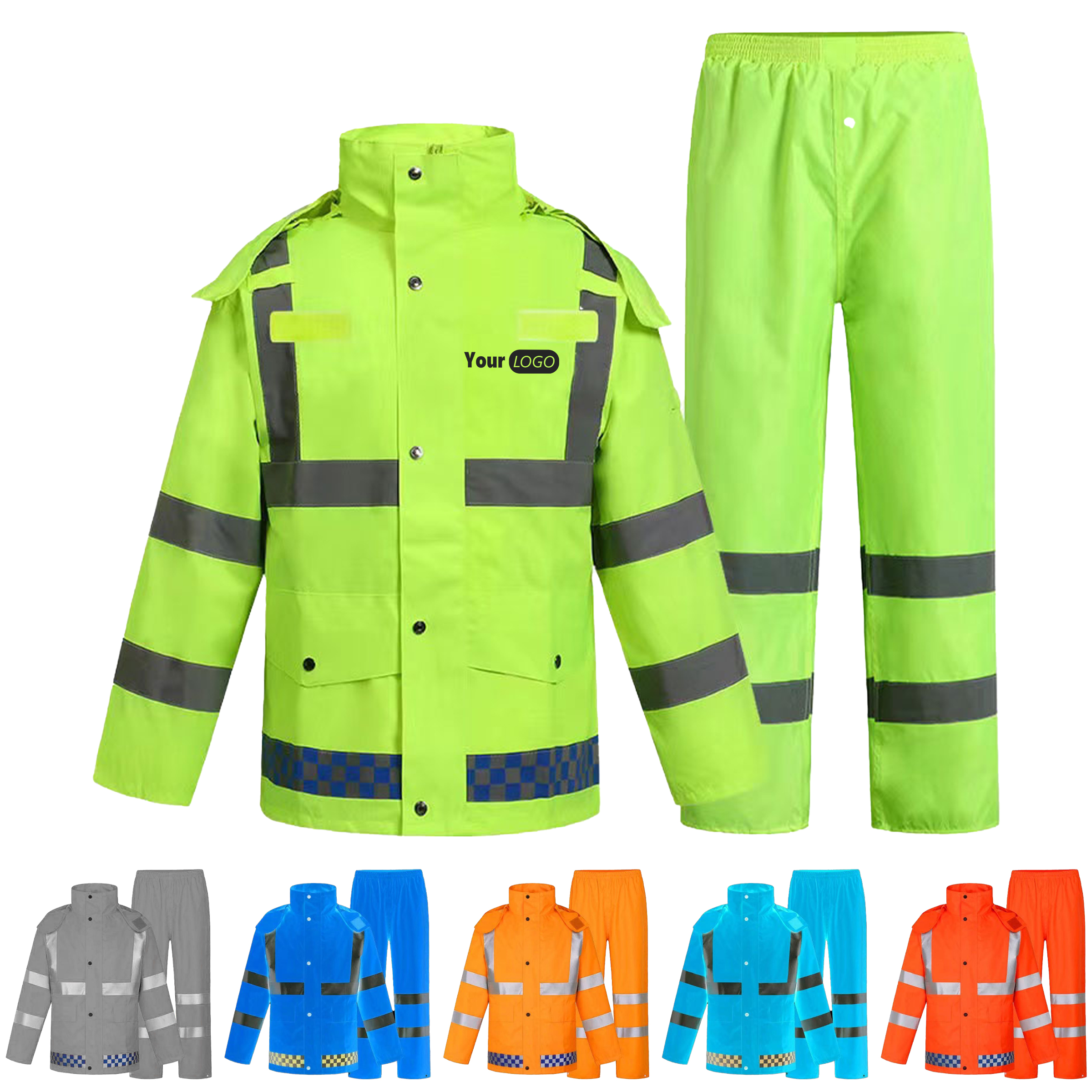 Polyester Adjustable Safety Rain Suit 4