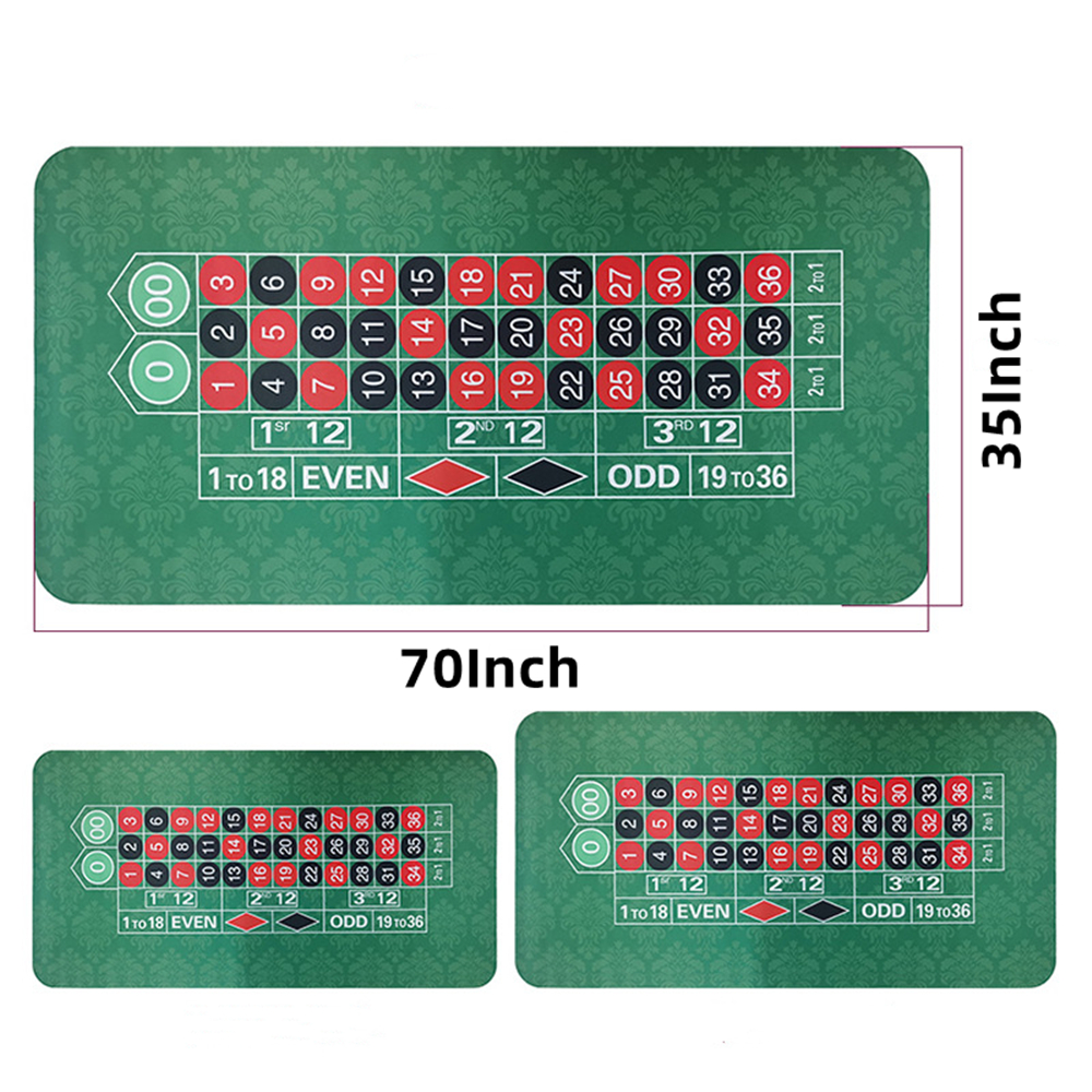 70 x 35" Professional Poker Mat 10 Players w/Carrying Bag to Play Cards, Poker Games, Blackjack, Cas 3