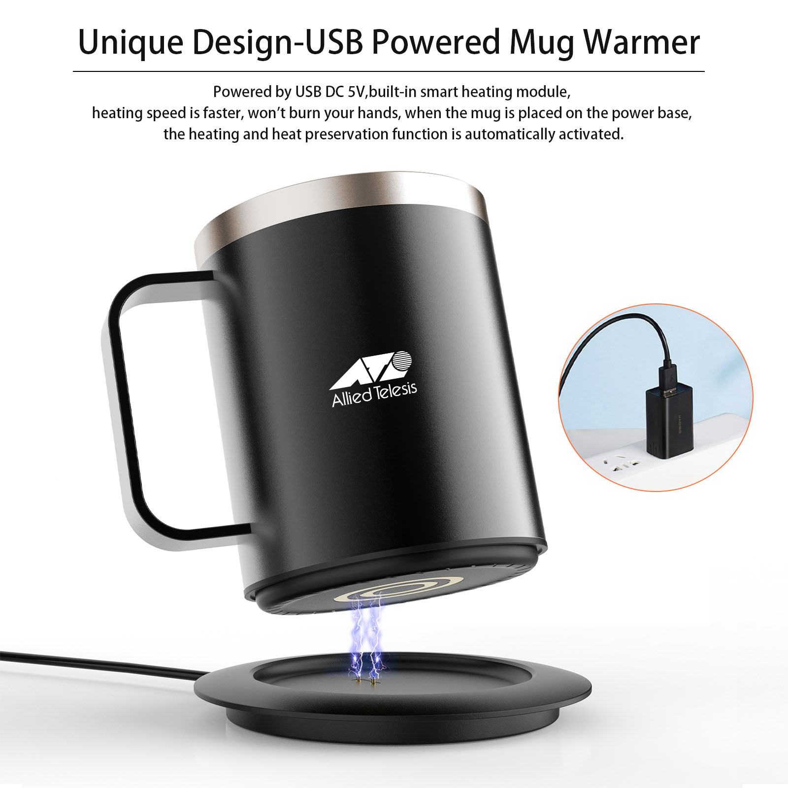Stainless Steel Smart Mug Warmer with Light-Up Heating Base 10
