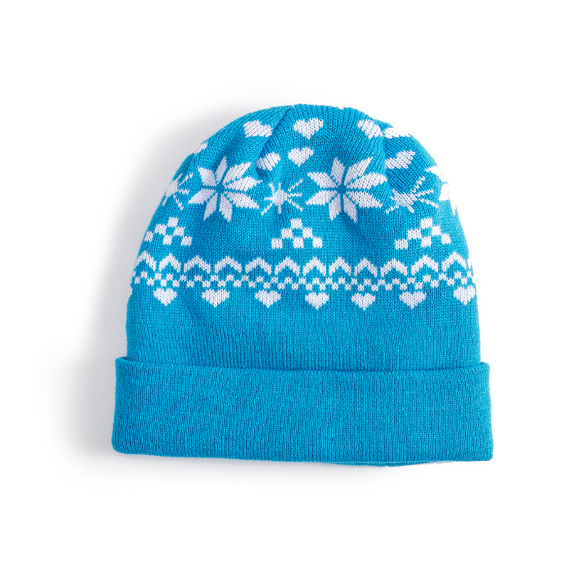 Jacquard Weave Knit Beanie With Cuff 3