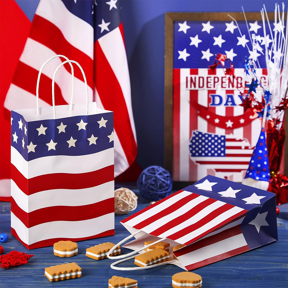 8 5/8 " Patriotic Gift Bag With Handle 2