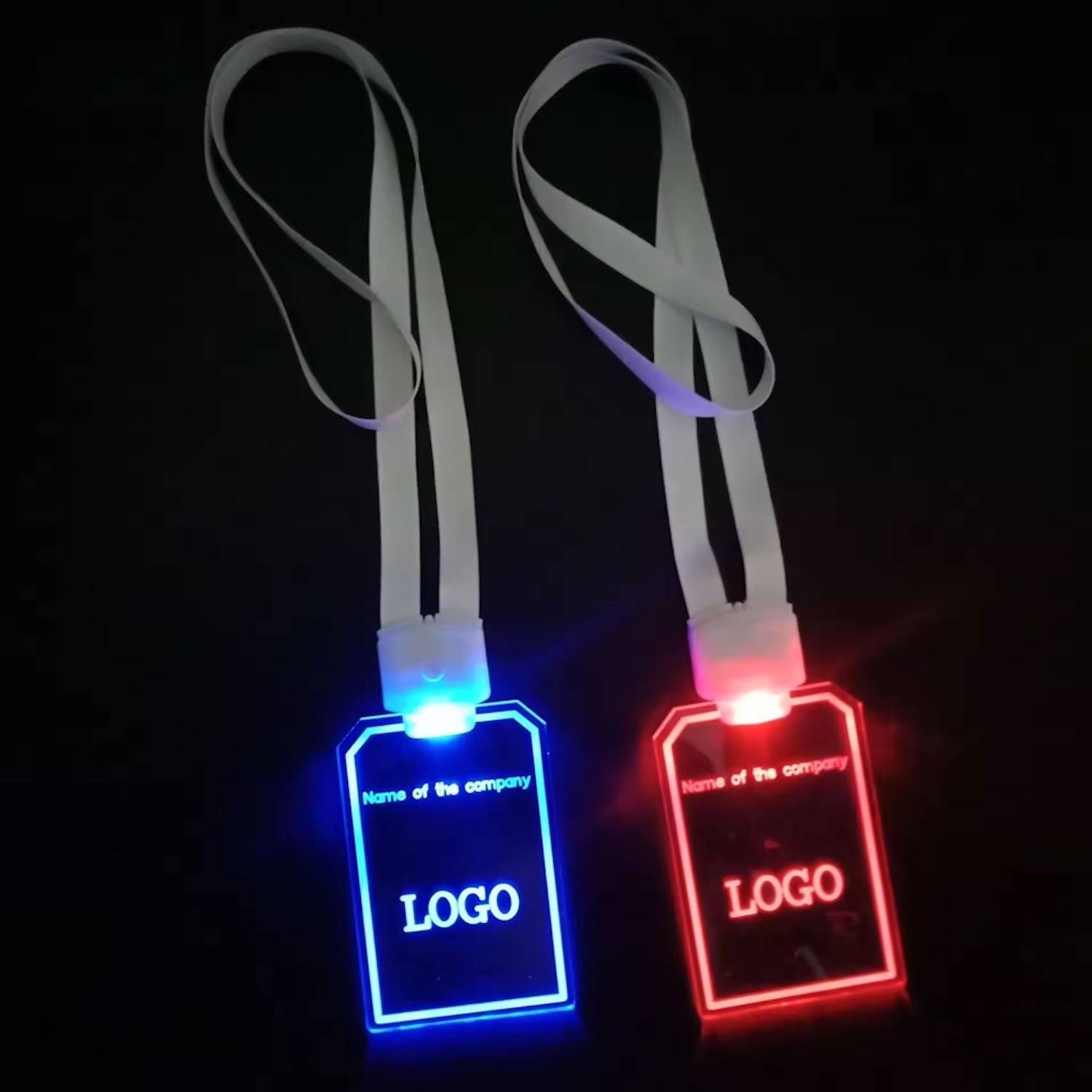 Custom Logo Light-Up Acrylic Glow Pendant Necklace Lanyard 3