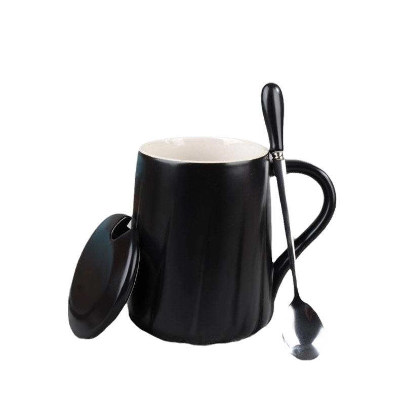 Custom 12 OZ Ceramic Coffee Mug with lid spoon 6