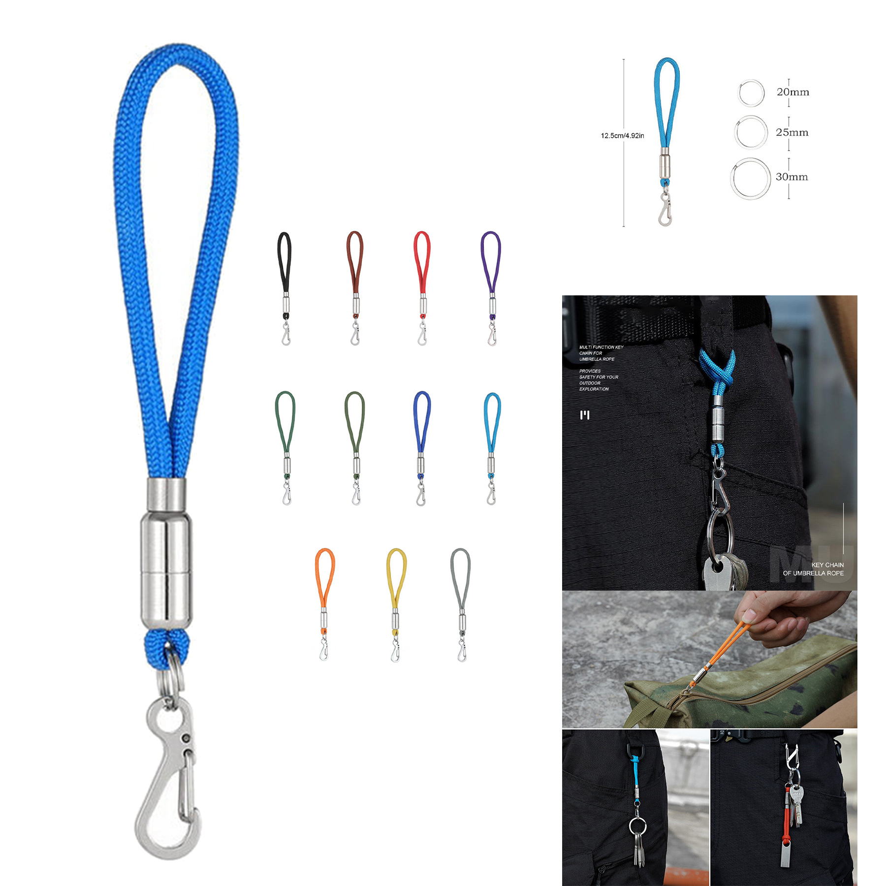 Keychain with Nylon Lanyard