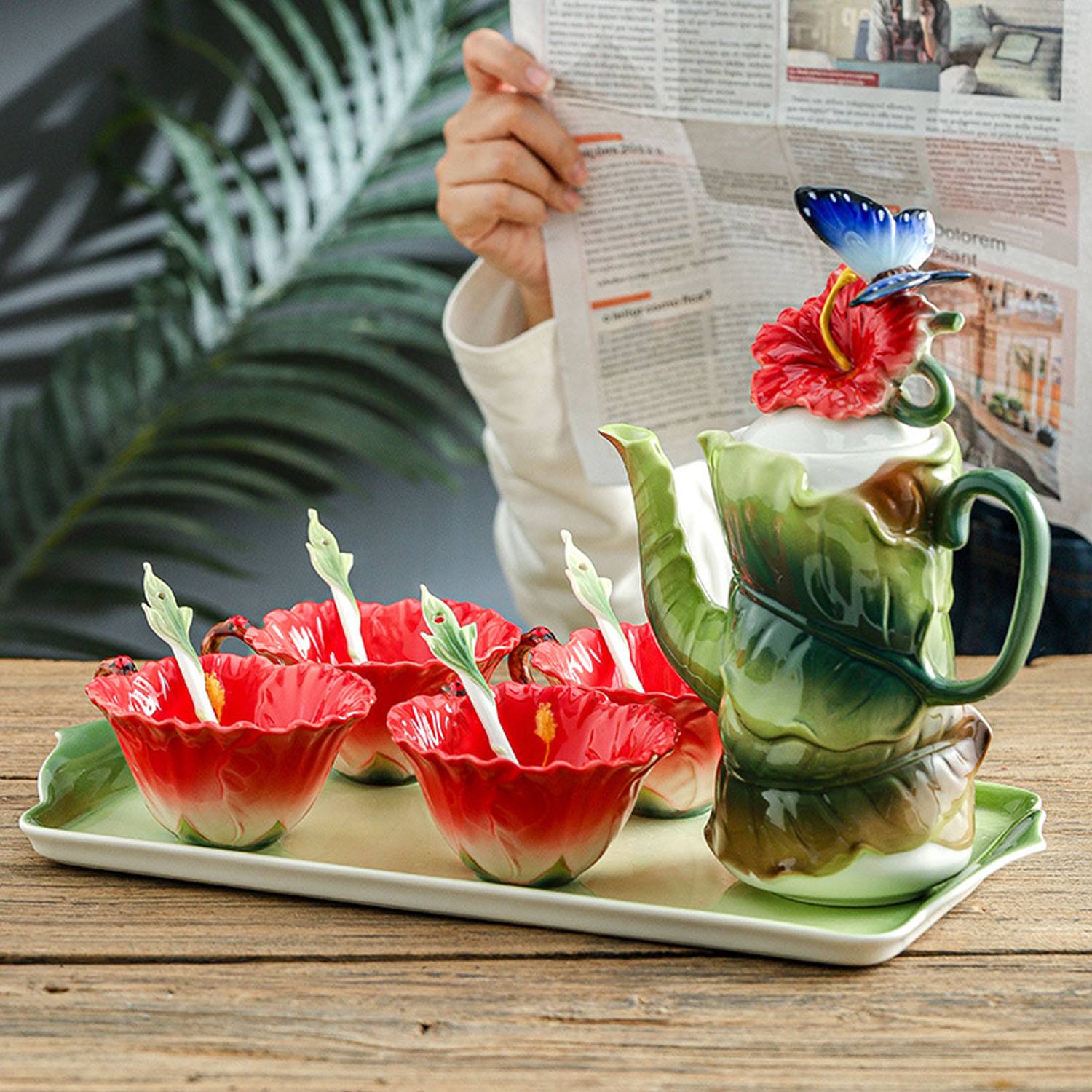 Hibiscus flower Coffee Cup Set 5