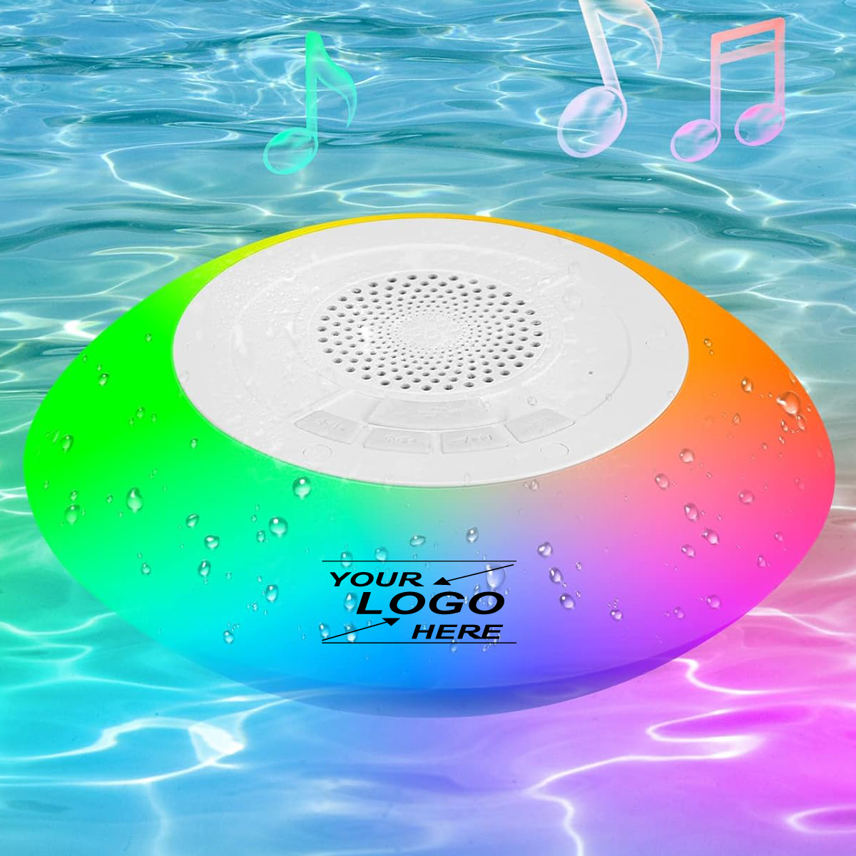 Waterproof Wireless Pool Speaker with 8 Light Modes (IPX7)