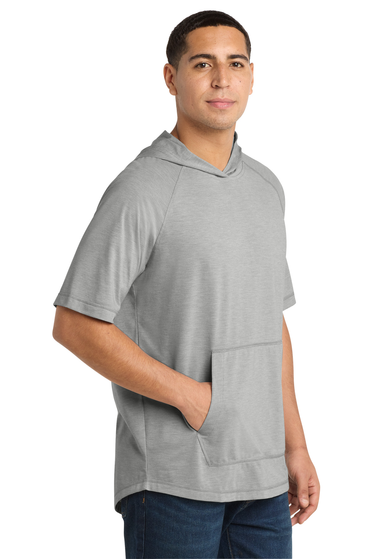 Sport-Tek PosiCharge Tri-Blend Wicking Short Sleeve Hoodie. ST404 23