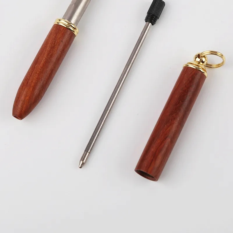 Mini Keychain Wooden Brass Pocket Pen 3