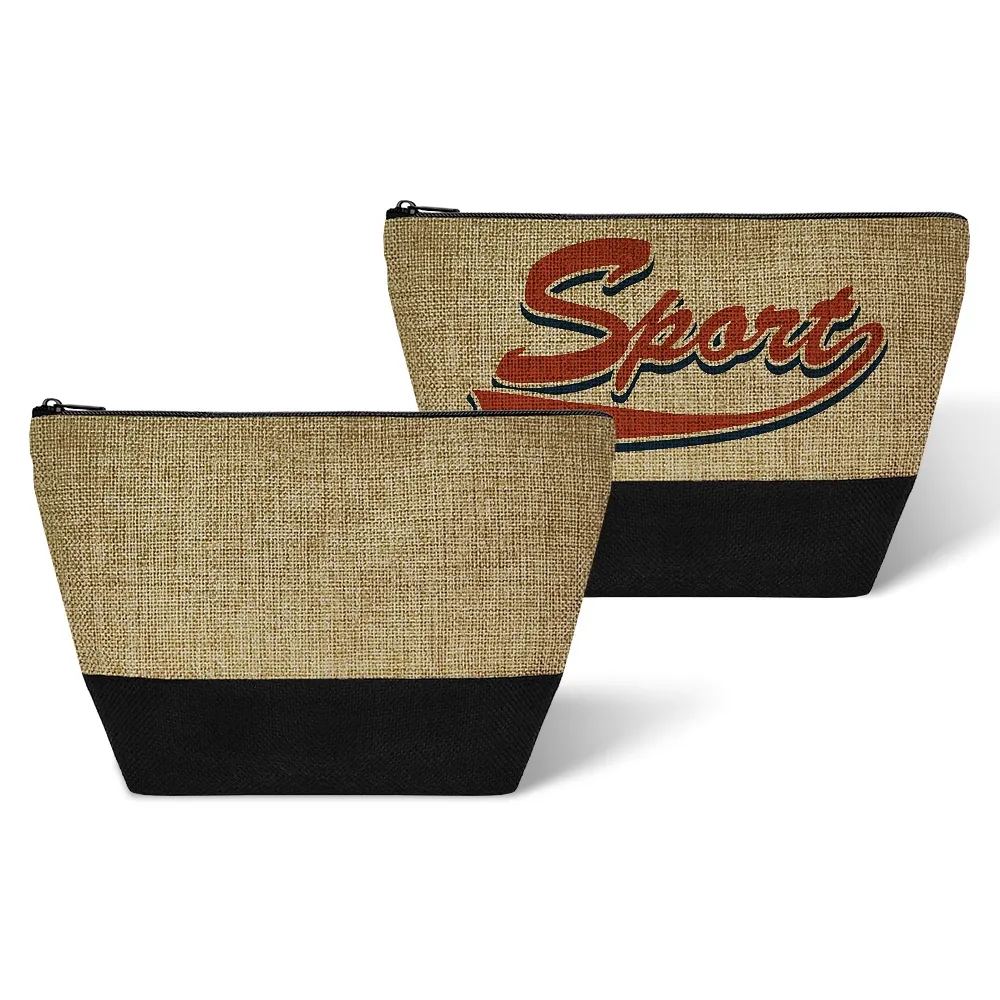 Burlap Cosmetic Bag 12