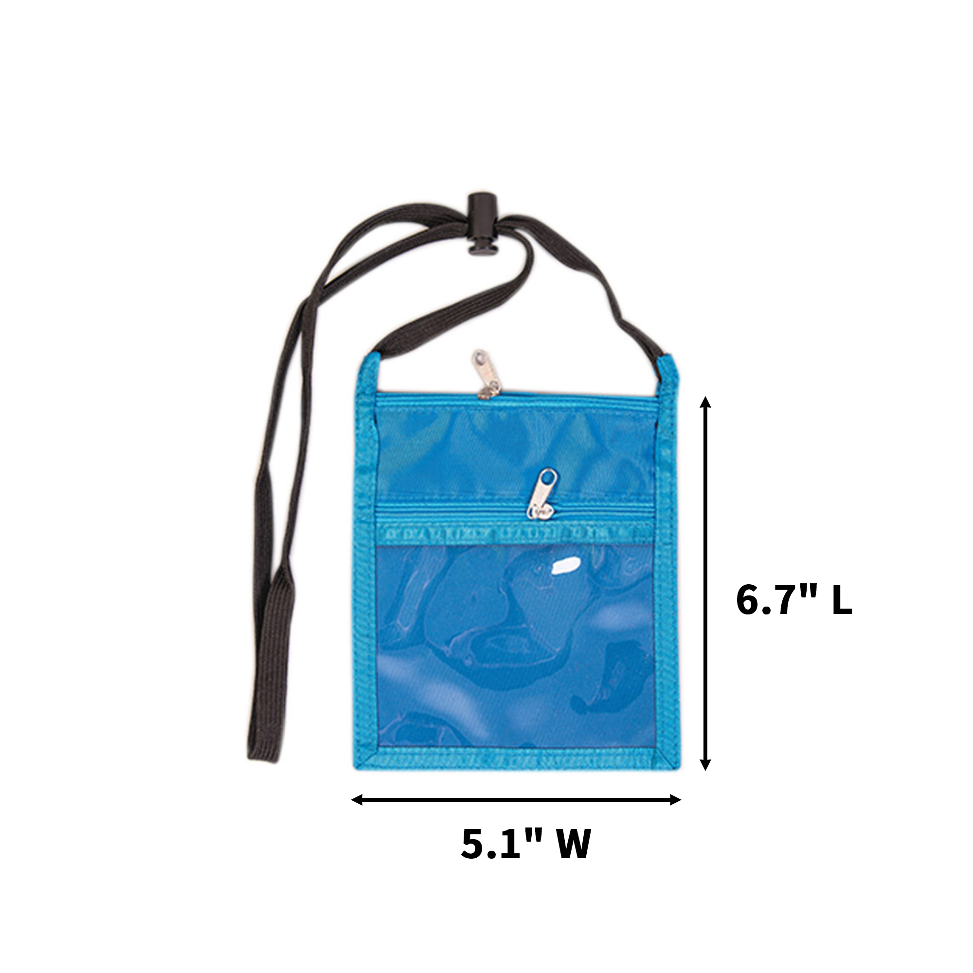 Nylon Neck Wallet With Multi Pocket 6.7" x 5.1" 1