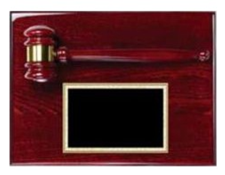 Rosewood Gavel Plaque 9" x 12" Award