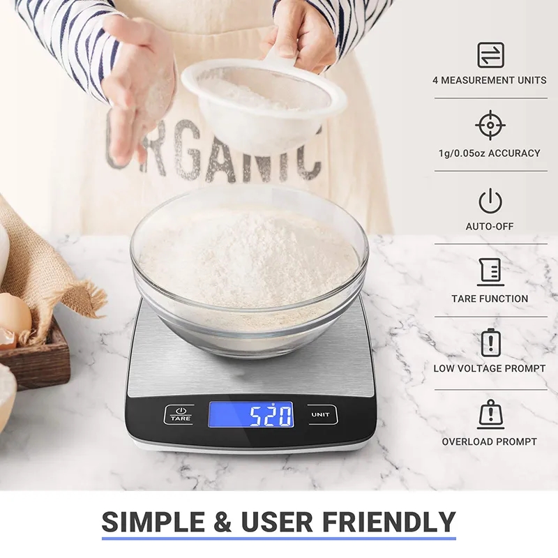 Food Scale 11Lb/5Kg X 1G/0.05Oz Accuracy(Battery Operated) 5