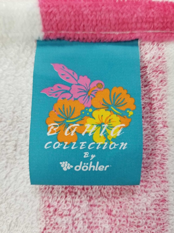 30x60 Pink Cabana Striped Beach Towel Bahia Collection by Döhler. 5