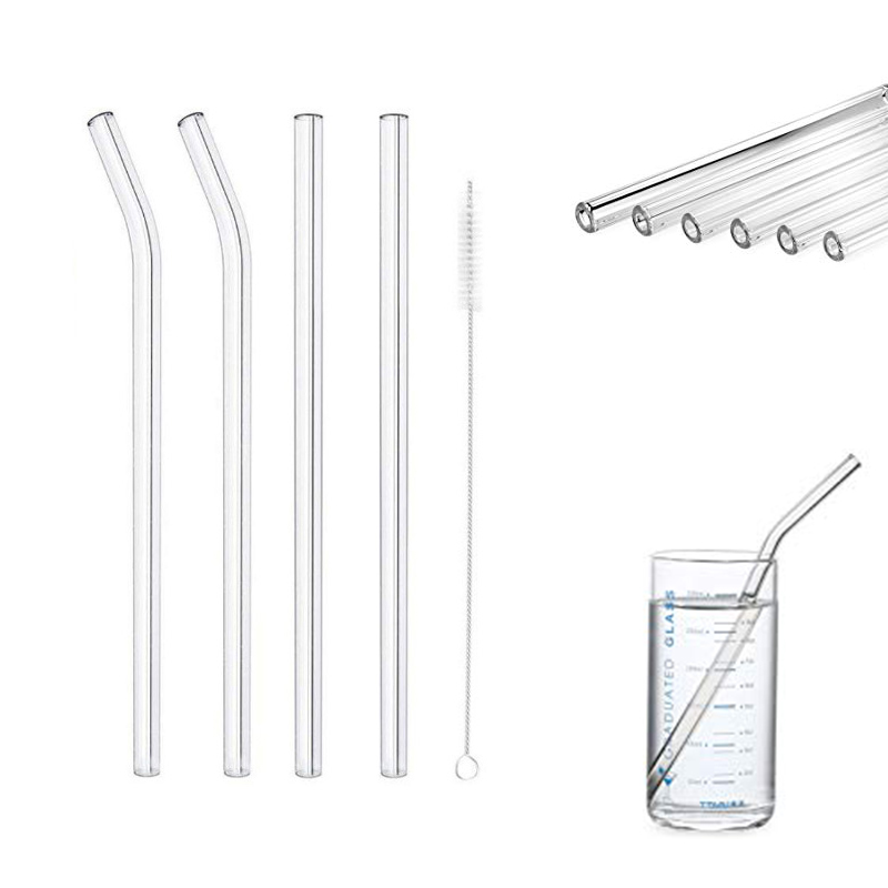 Reusable Clear GlassDrinking Straws 2