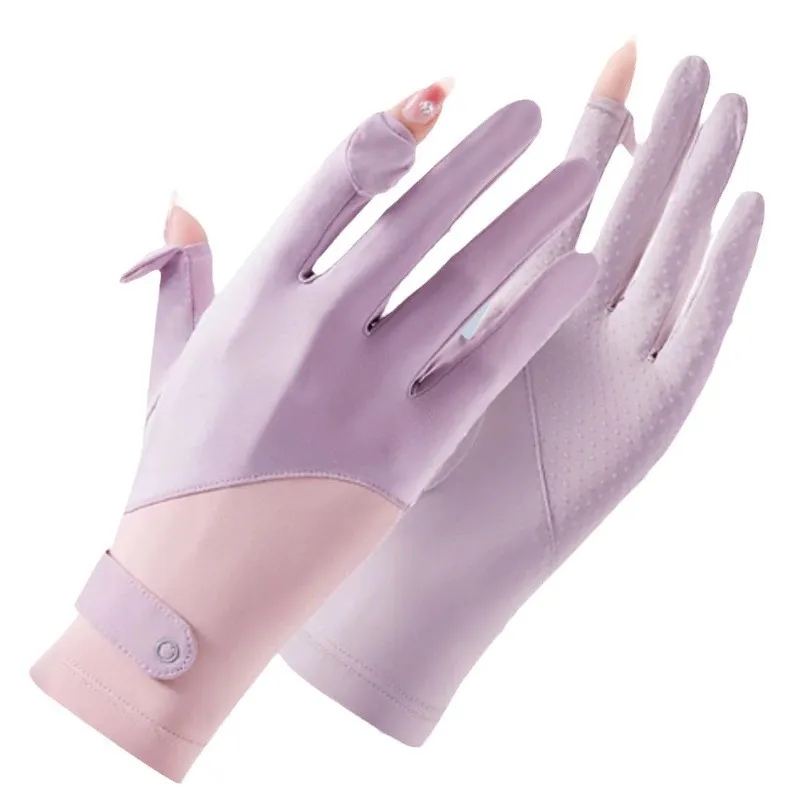 Ice Silk Breathable Fingerless Gloves 4