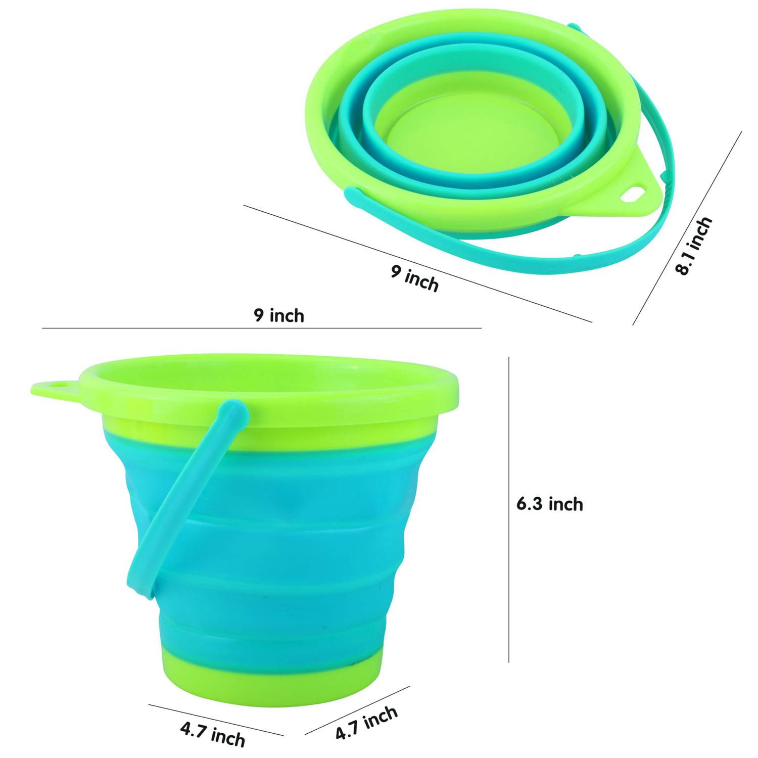 Portable BPA Free Collapsible Beach Buckets Toy 3