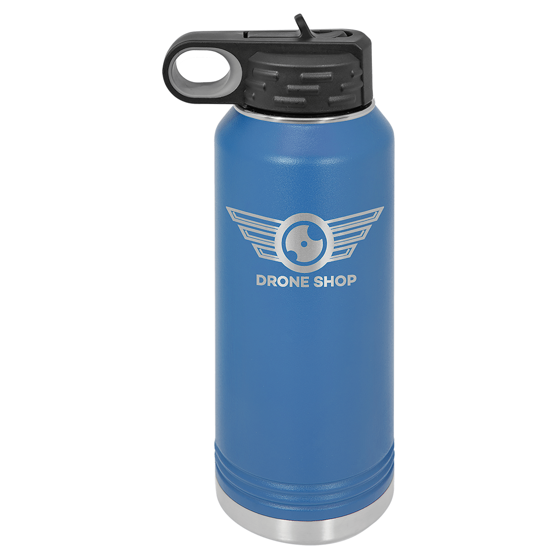 32 oz. Royal Blue Powder Coated Laser Engraved Polar Camel Water Bottles 1