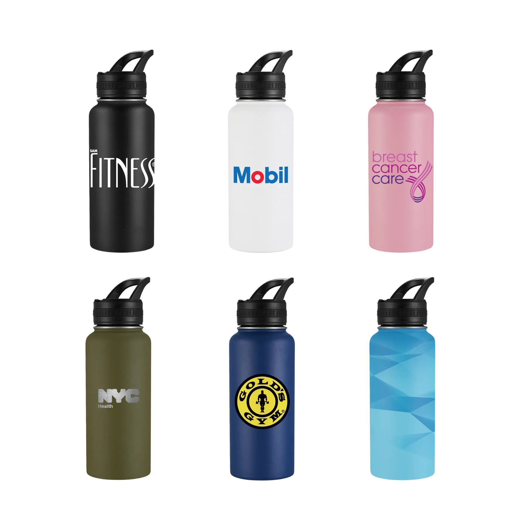 32oz Everyday Carry Stainless Vacuum Bottle with Flip Straw, custom water bottle with logo imprint 12