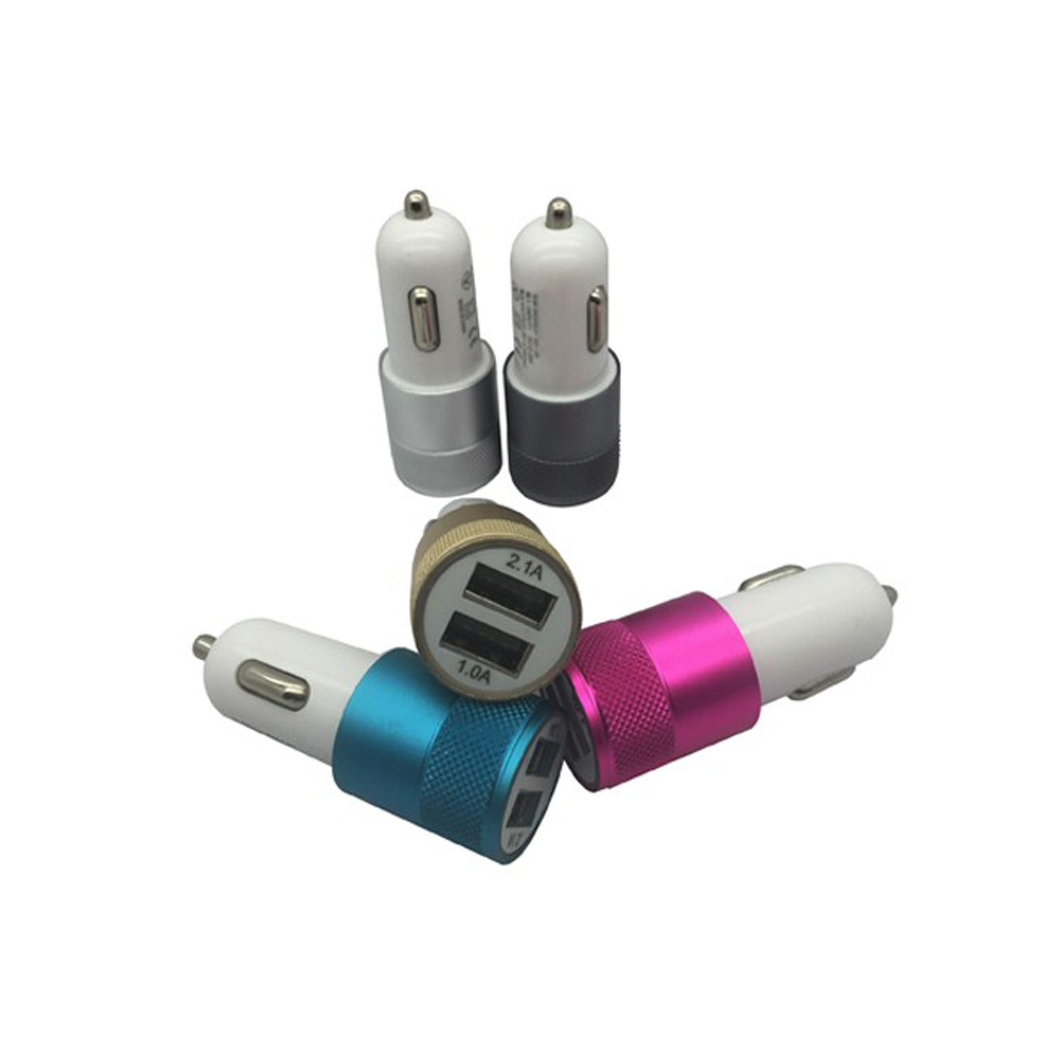 Dual Port 2.1 Amp Car Charger with Aluminum Collar 3
