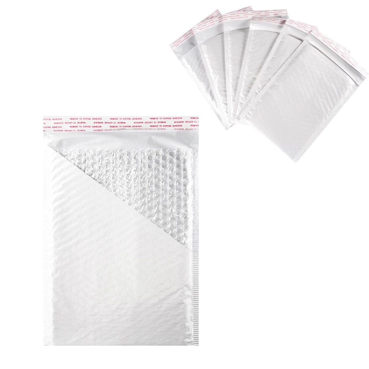 MOQ 500 White Pearl Film Bubble Envelope Courier Bags