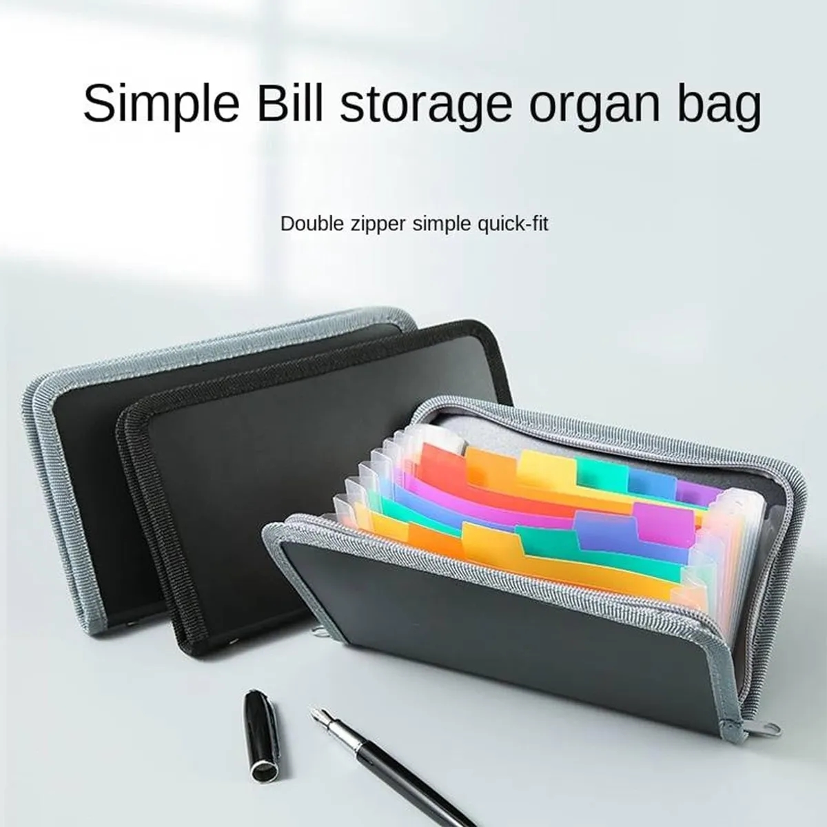 A6 Zipper Rainbow Bill Organizer Documents Storage 4