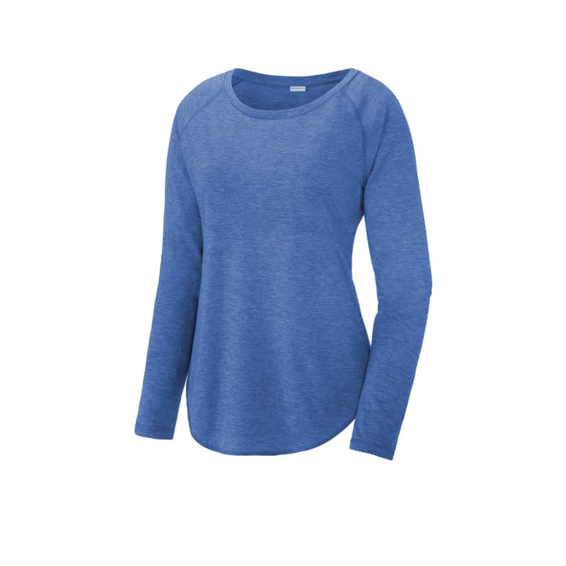 Sport-Tek Women's PosiCharge Long Sleeve Tri-Blend Wicking Scoop Neck Raglan Tee 45