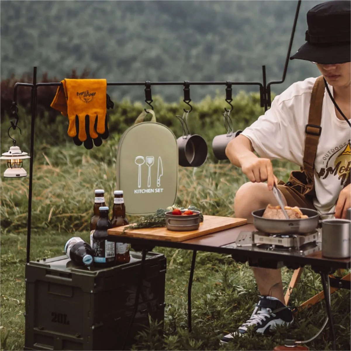 Portable Camping Kitchen Utensil Set With Zippered Case 5