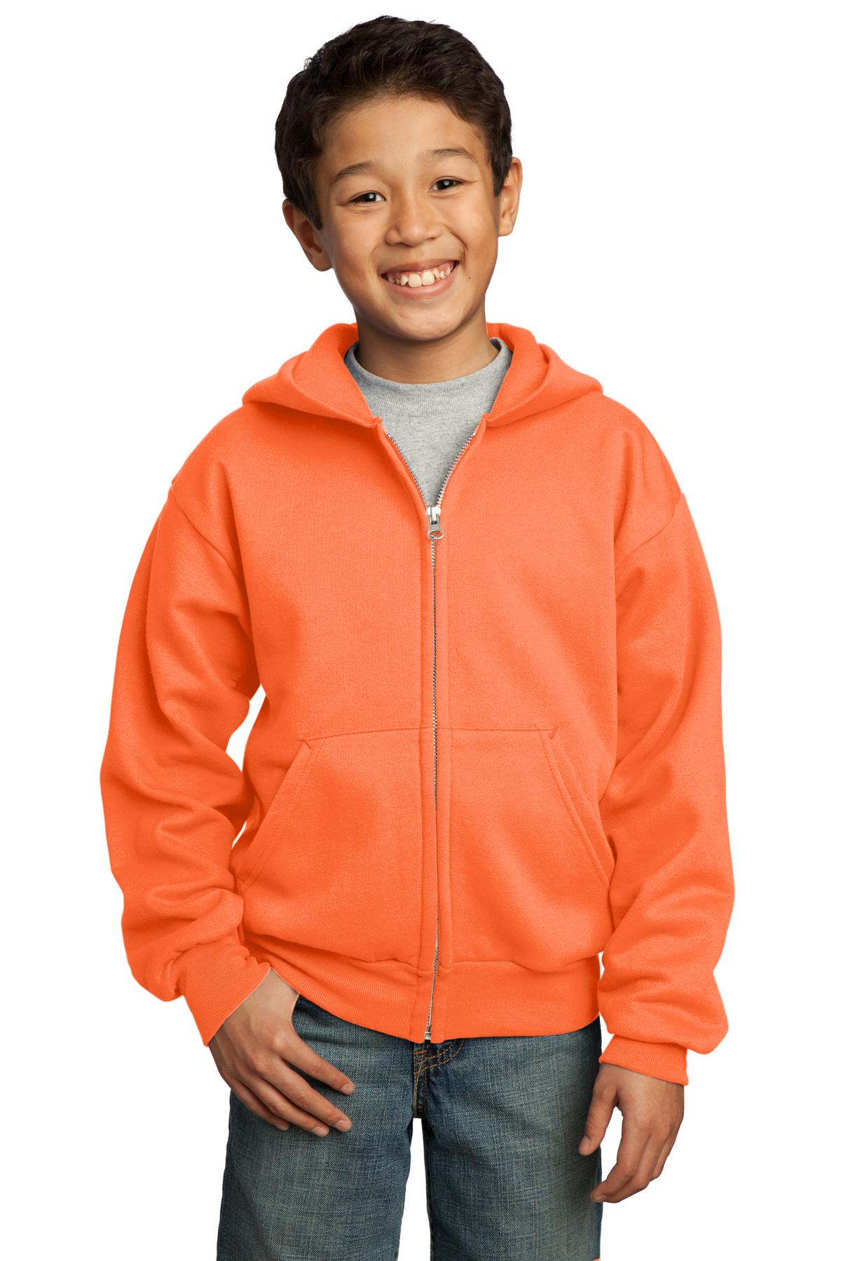 Port & Company® Youth Core Fleece Full-Zip Hooded Sweatshirt 130