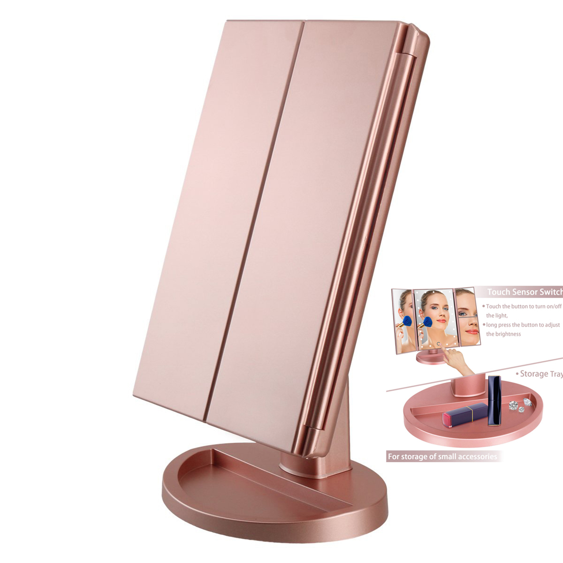 Tri-Fold Lighted Vanity Mirror 2