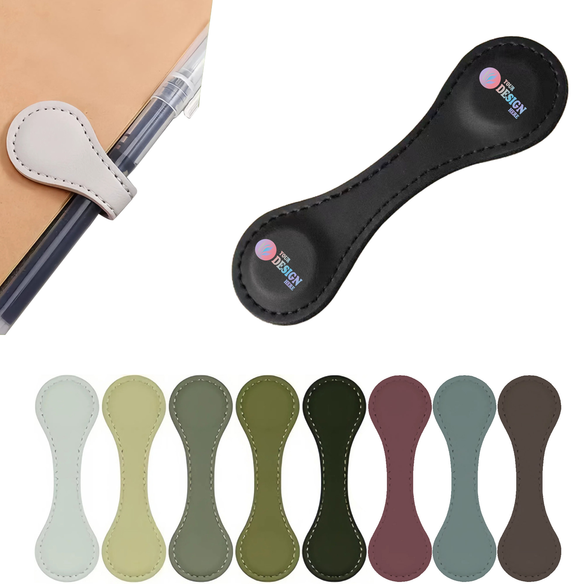 Full Color Custom PU Clip Bookmark 2