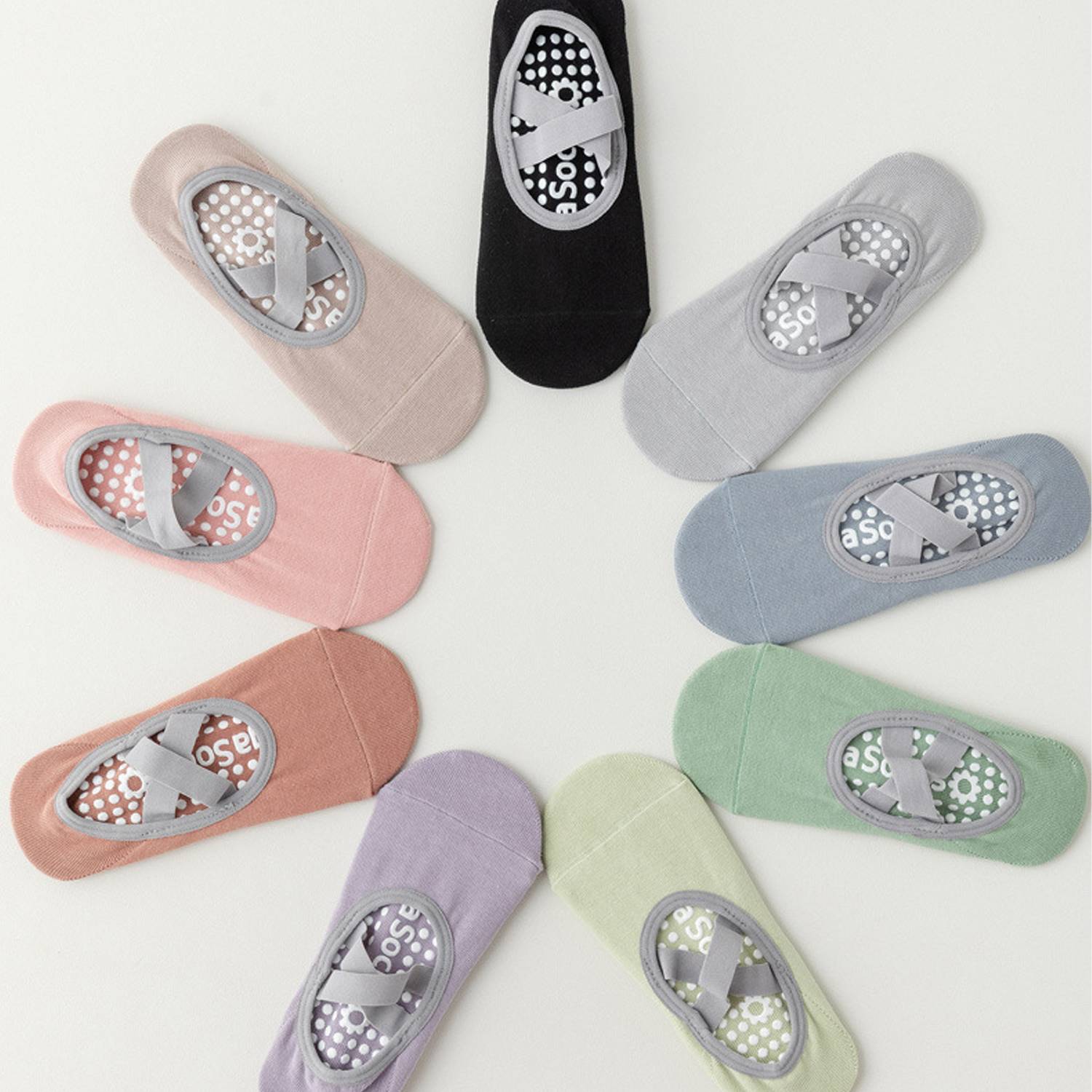 Pilates Indoor Anti Slip Cross Tie Professional Yoga Socks 3
