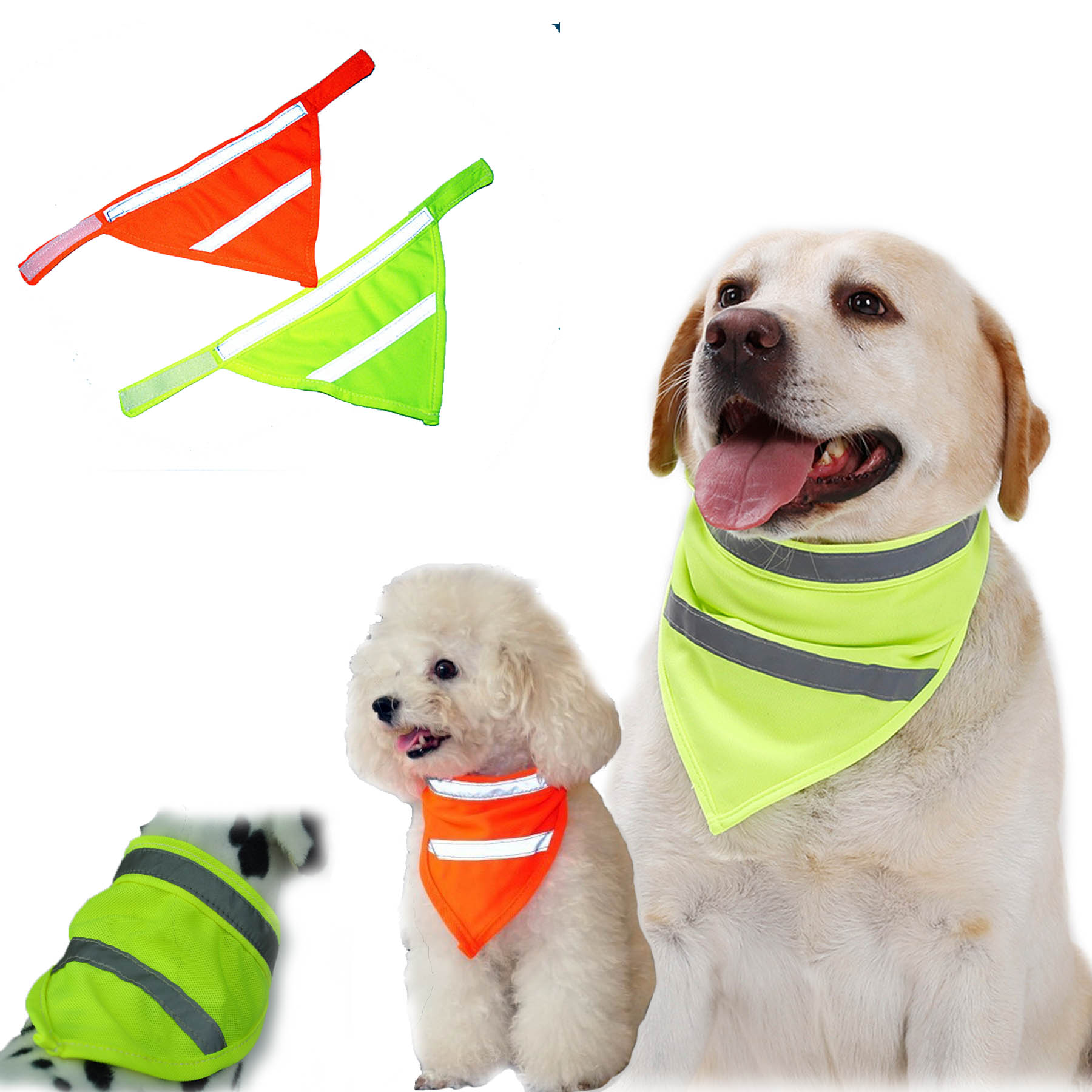 Dog Bandanna with Reflective Tapes 1