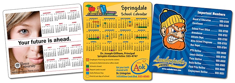 School Calendar Magnet - 3.5x4 Round Corners - 25 mil. 1