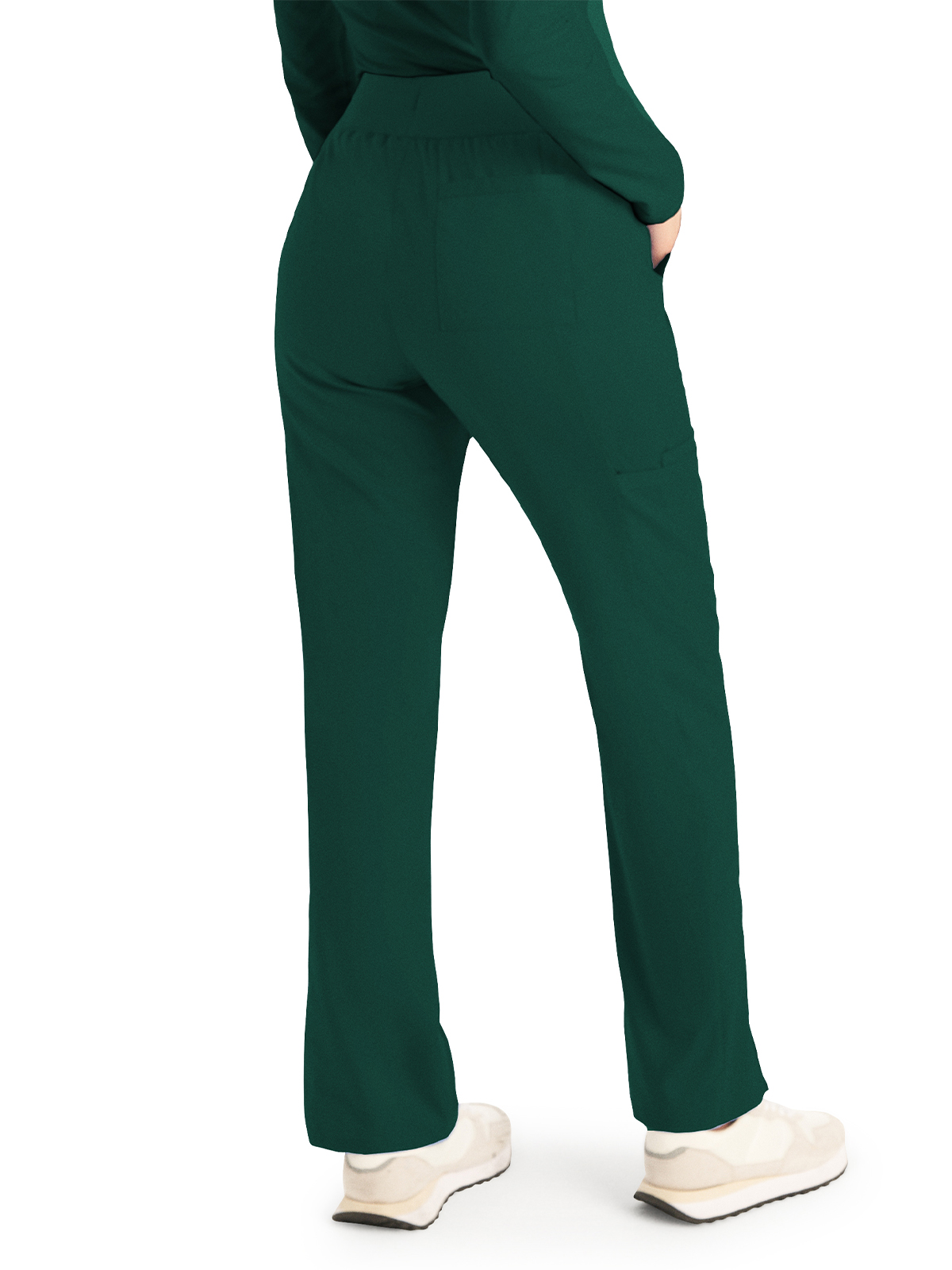 Landau - ProFlex - Women's Five-Pocket Mid-Rise Rib-Knit Elastic Waist Straight Leg Pant 63