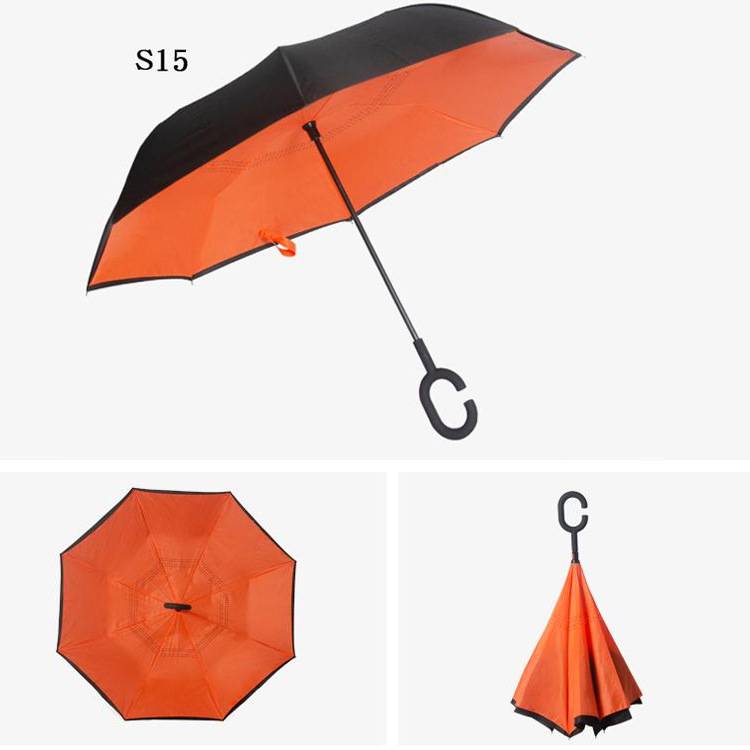 Reversible Inverted Umbrella With C-Shape Handle 4