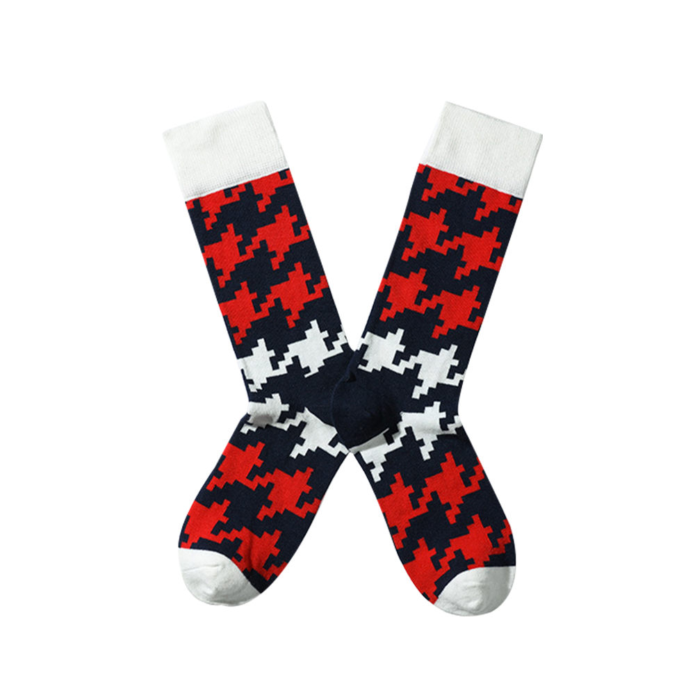 Casual Jacquard Mid Calf Crew Cotton Socks 5