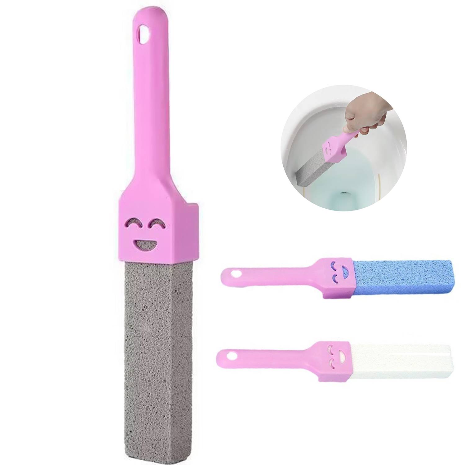 Pumice Stone Toilet Cleaning Brush w/ Handle 2