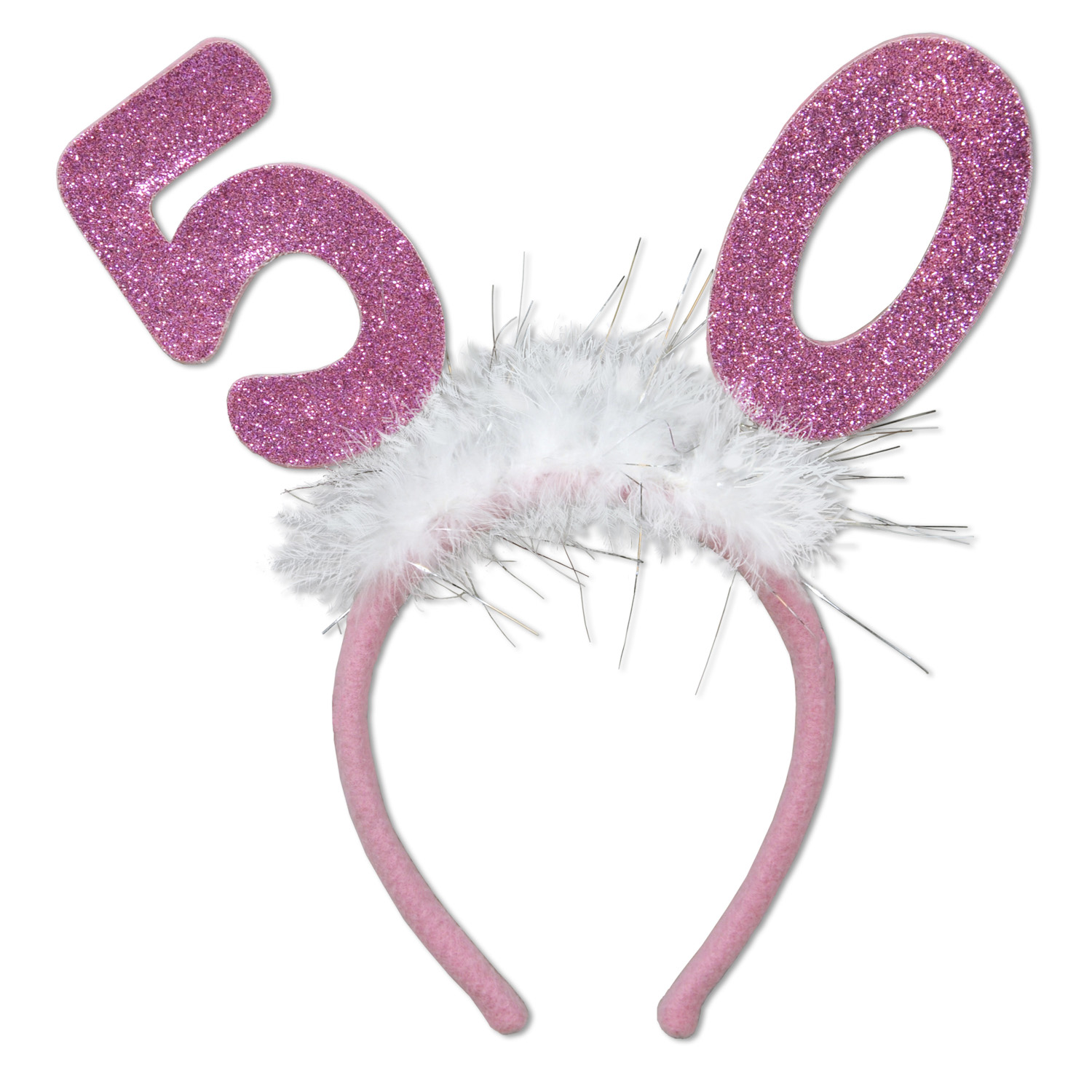Numbered Glittered Boppers W/Marabou Headband 1