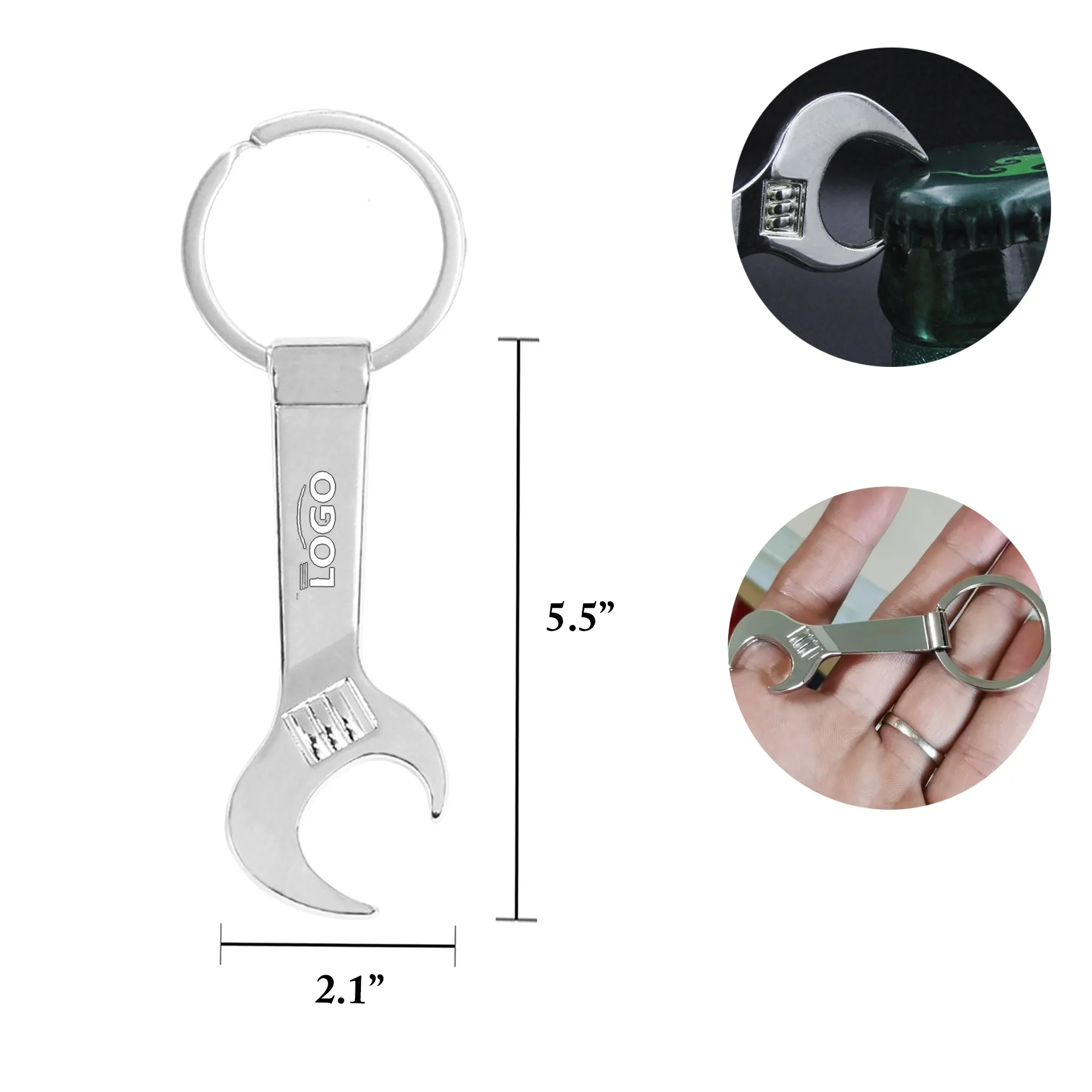 MOQ100 Metal Wrench Keychain Bottle Opener 2