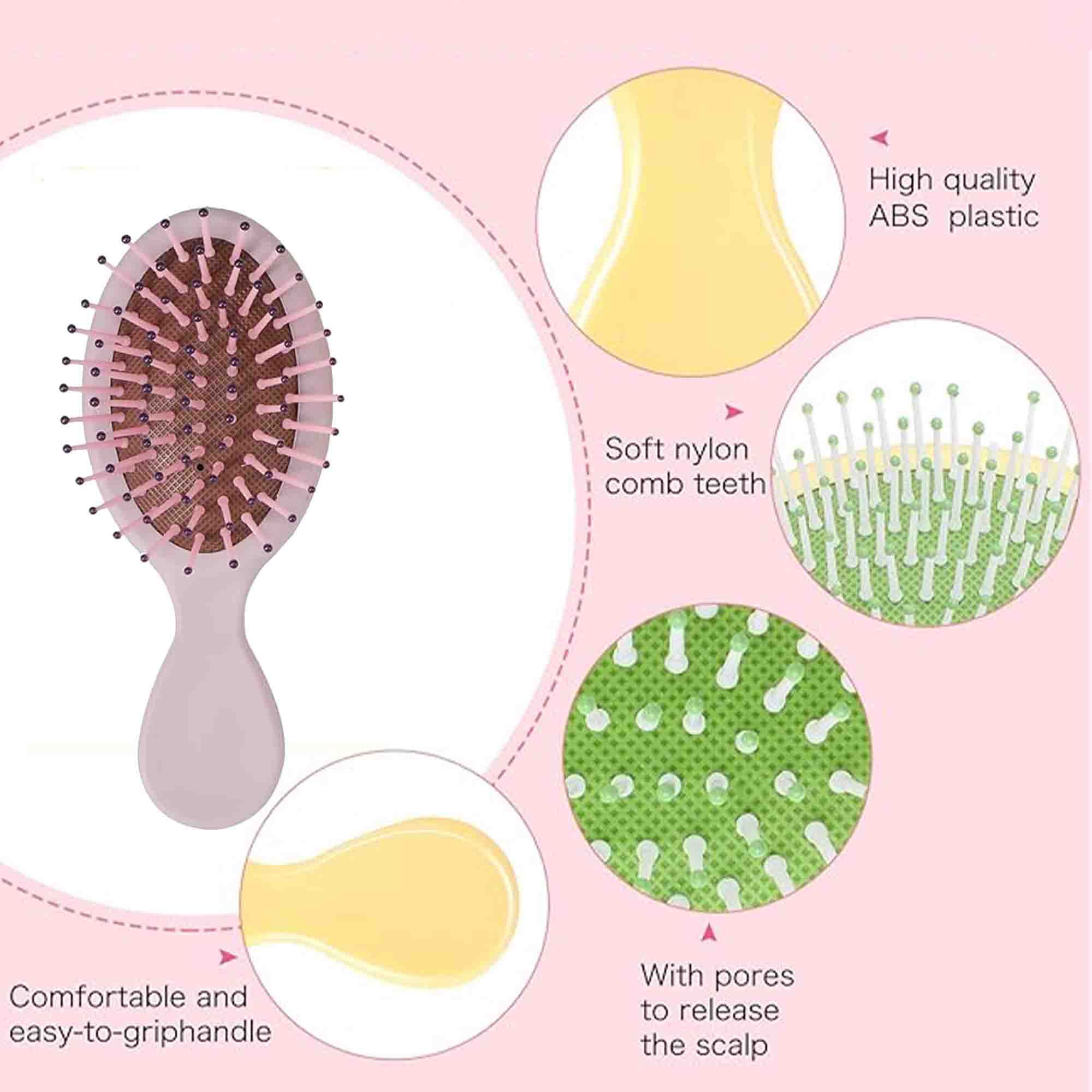 Mini Hair Scalp Brush Pocket Comb 2