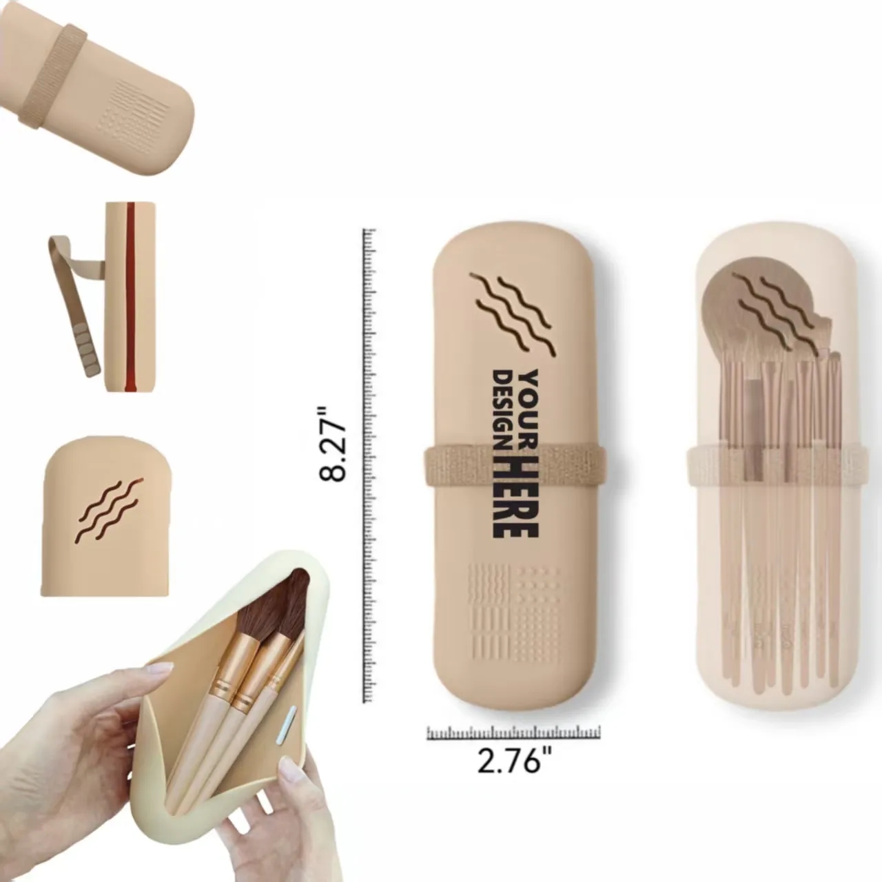 Portable Silicone Makeup Brush Organizer Case 1