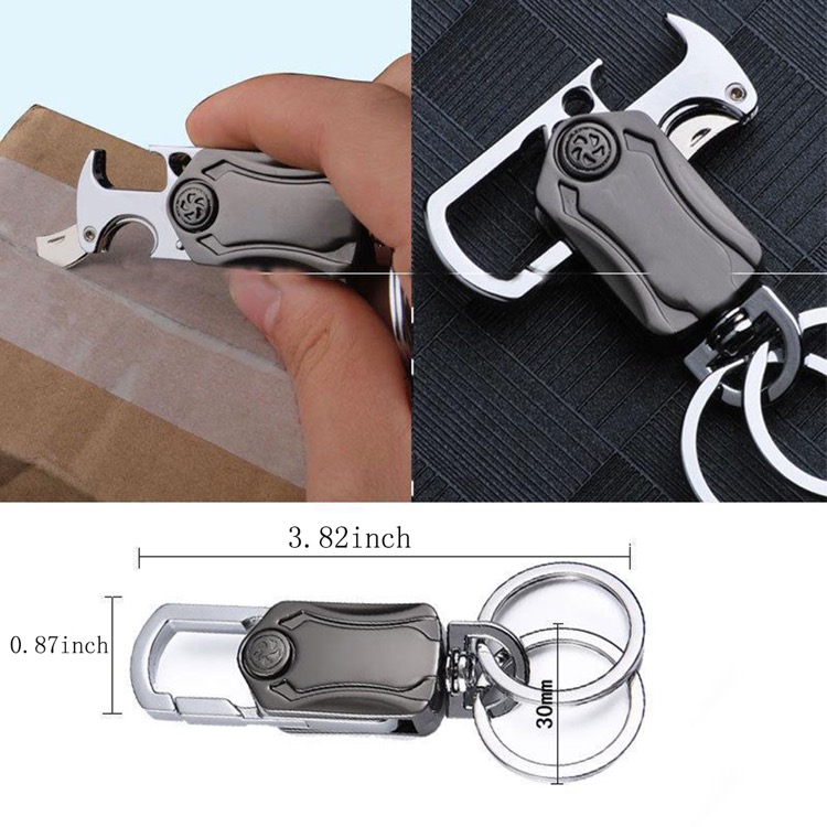 Men's multifunctional car keychain pendant with knife 2