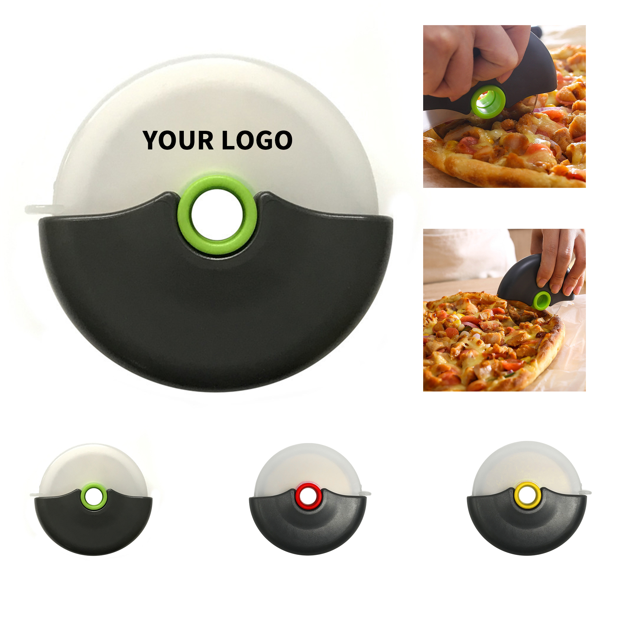 Stainless Steel Pizza Wheel Cutter With Safety Cover 4" Length X 4" Width 2