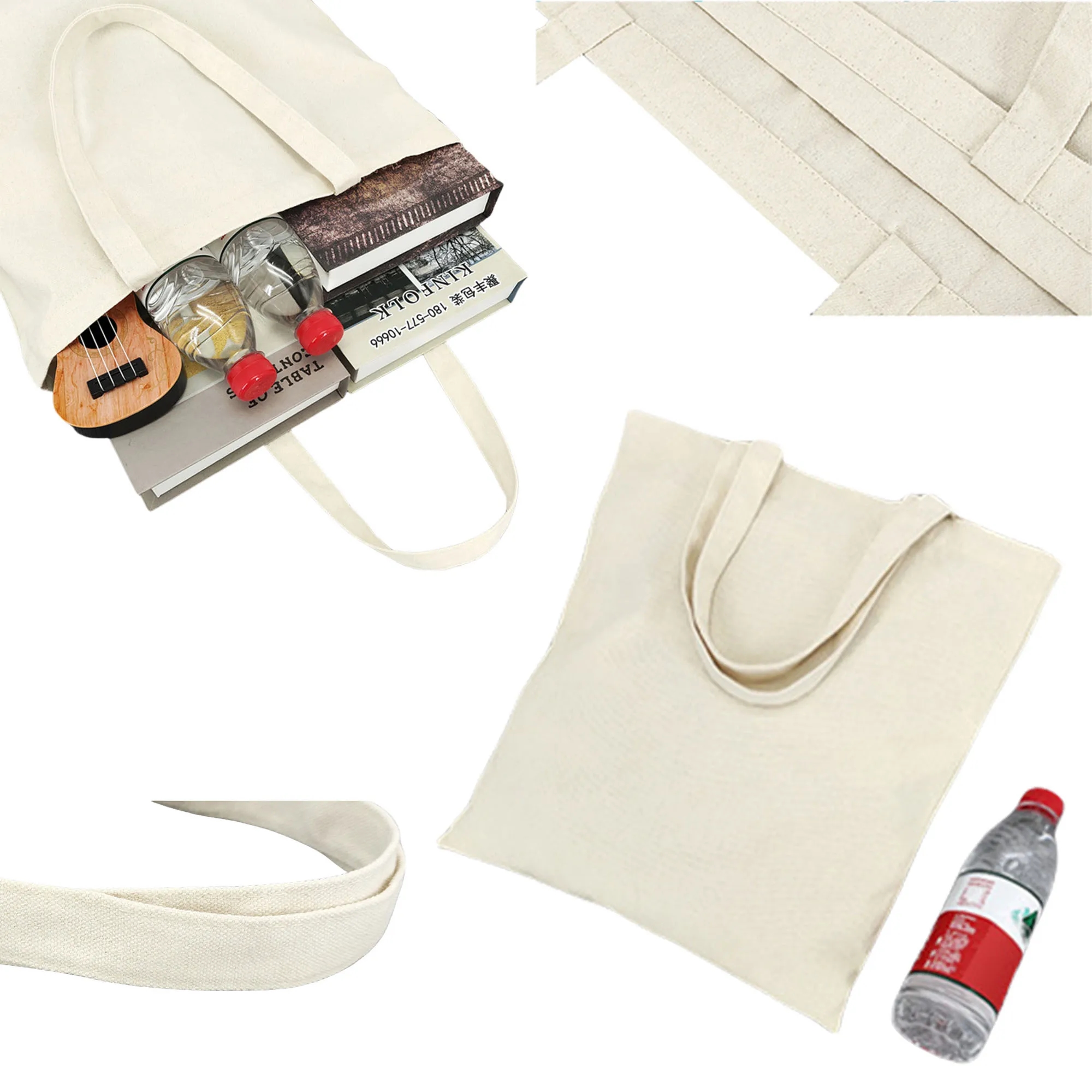 Reusable Canvas Grocery  Tote Bags, custom tote bag with logo imprint 5