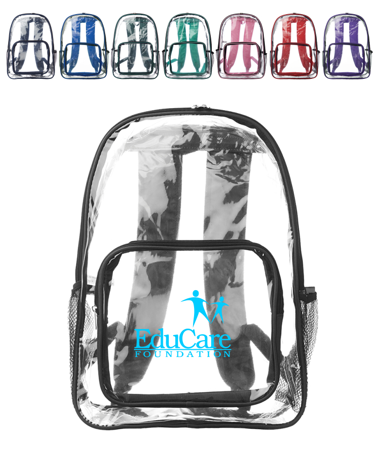 Union Printed - Pocket Clear Plastic Backpacks 9
