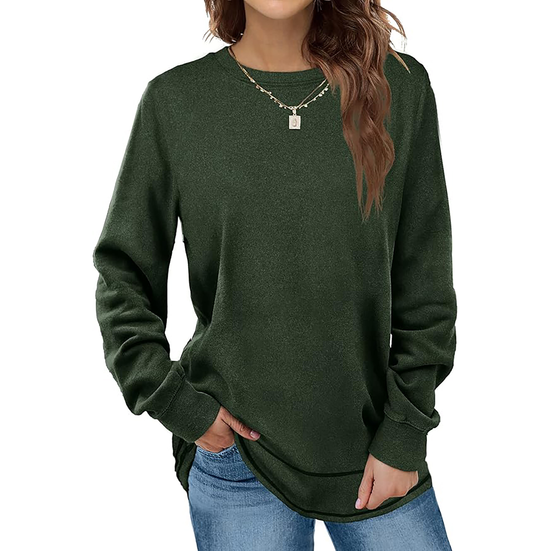 Women's Round Neck Long Sleeve Shirt 22
