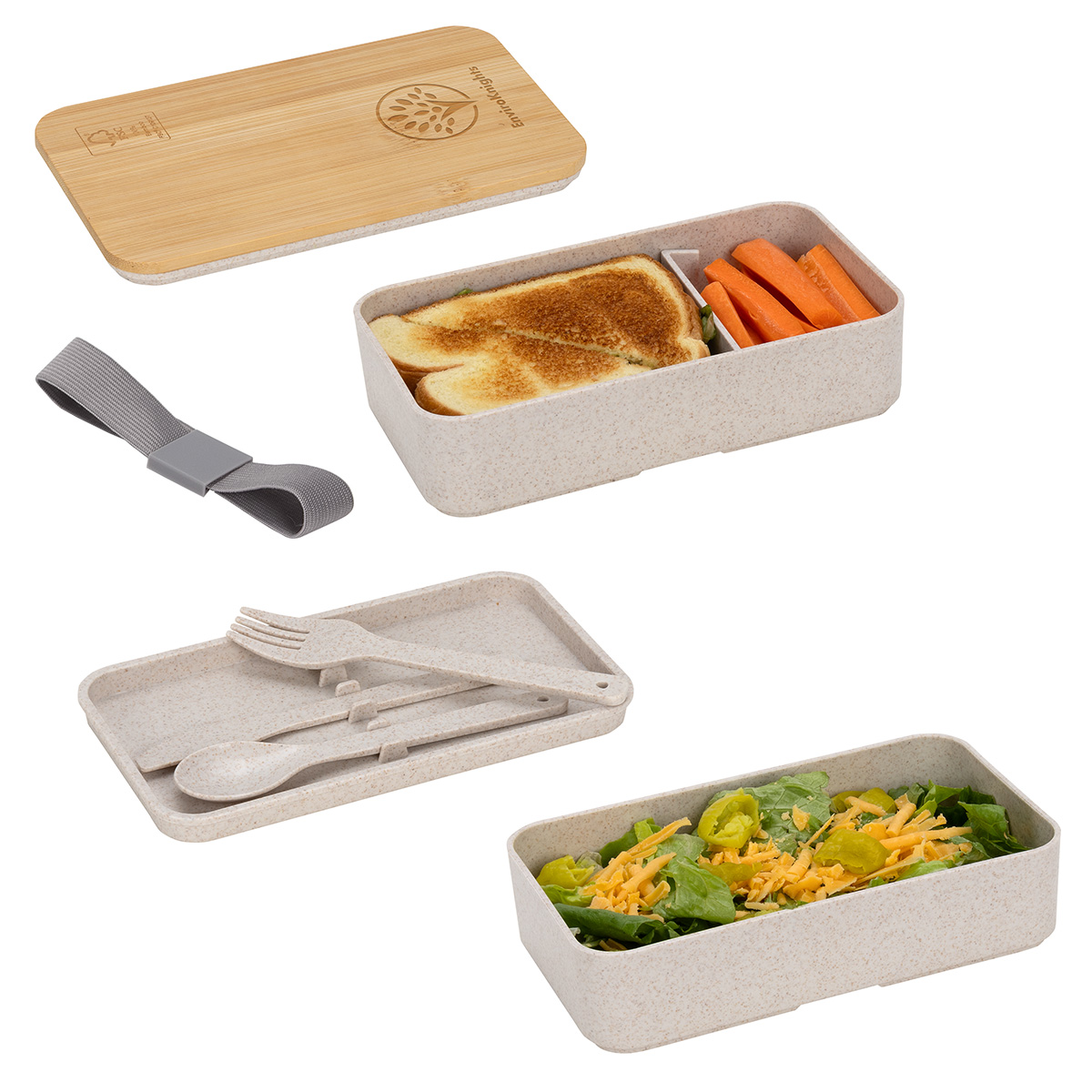 Double Decker Lunch Box with FSC® Bamboo Lid & Utensils 23